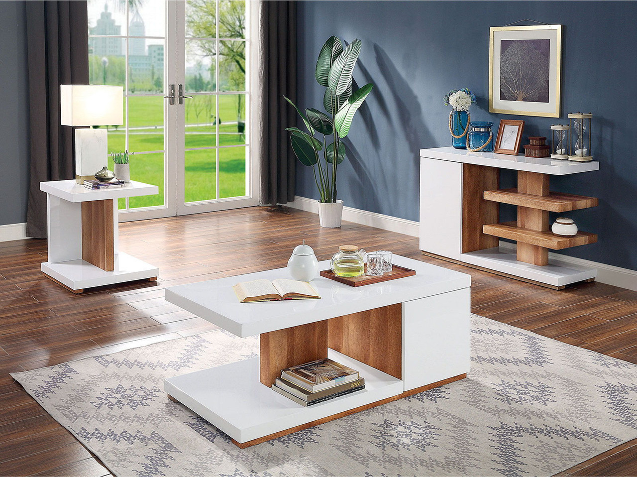 The Moa - Coffee Table - White / Natural Tone sold at Yamada Furniture