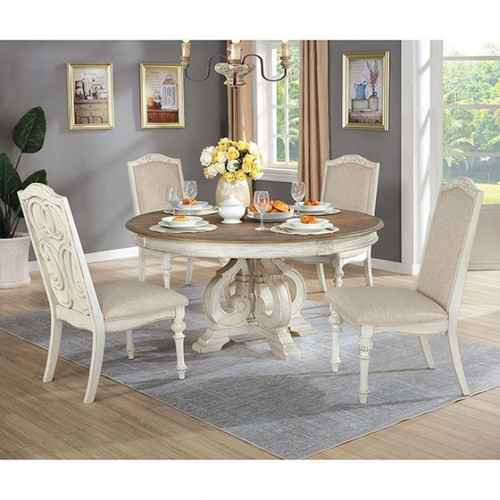 Arcadia 5 Pc. Round Dining Table Set (CM3150WH-RT-5PC)