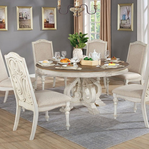 Arcadia 7 Pc. Round Dining Table Set (CM3150WH-RT-7PC)