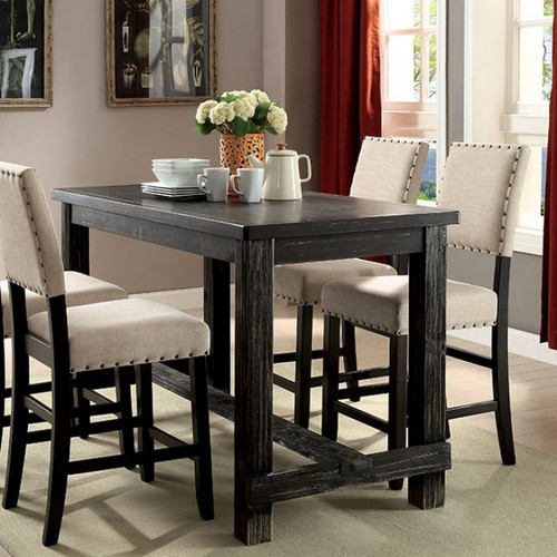 Sania 5 Pc. Counter Ht. Table Set (CM3324BK-PT-3564GY-5)
