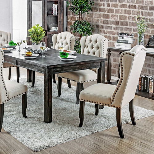 Sania 9 Pc. Dining Table Set (CM3324BKT84-3564GY-9)