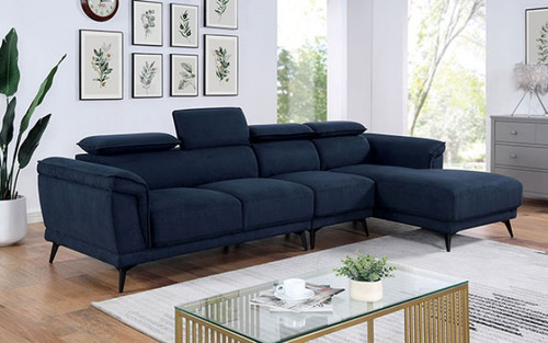Napanee Sectional w/ Armless Chair, Navy (CM6254BL-SECT+AC)