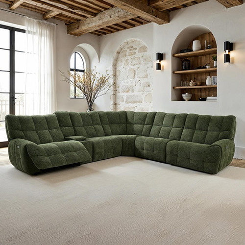 Clemens Power Sectional, Jade Green (CM9936GR-SECT-PM)