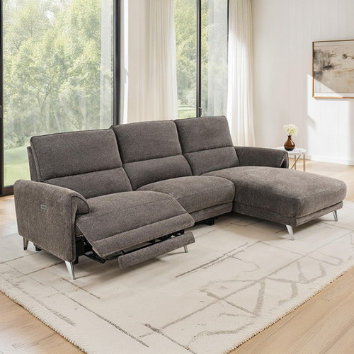 Brande Power Sectional, Right Chaise, Brown (CM9938BR-SECT-PM-R)