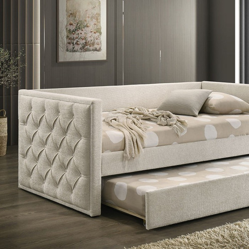 Renzi Twin Daybed w/ Trundle, Beige (FM1202BG-BED)