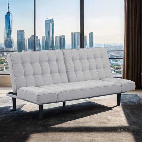 Bellevue Futon Sofa, Light Gray (FM2801LG)