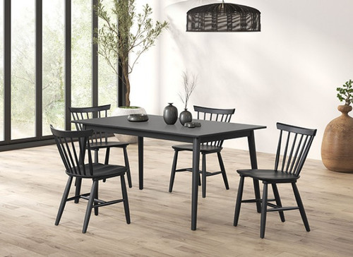 Beale 5 Pc. Dining Table Set, Black (FM3100BK-T-5PC)