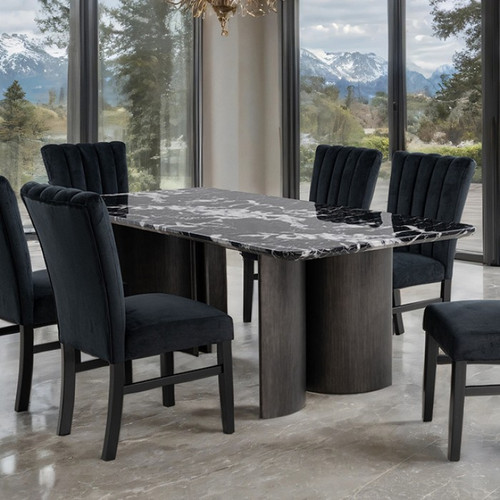 Selsey Dining Table (Black Stone Top) (FM34007BK-T)