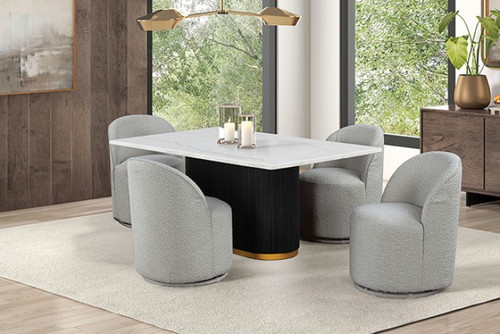 Morges 5 Pc. Dining Table Set (FM3432WH-T-5PC-01LG)