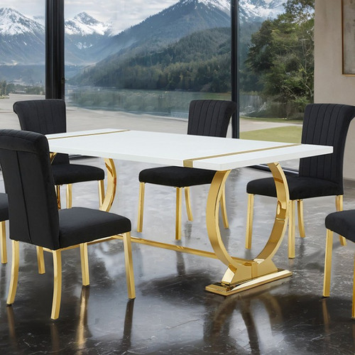 Holbaek 80" Dining Table, Gold Frame (FM37008GD-T)
