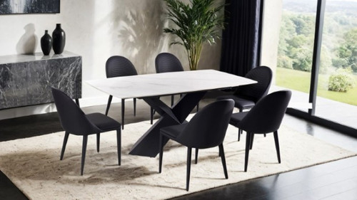 Lenvik 6 Pc. Dining Table Set (FM3700BK-T-7PC)