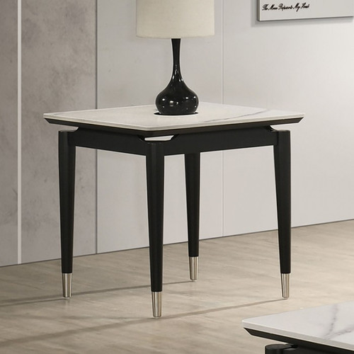 Maidstone End Table, Black/White (FM42001BK-E)