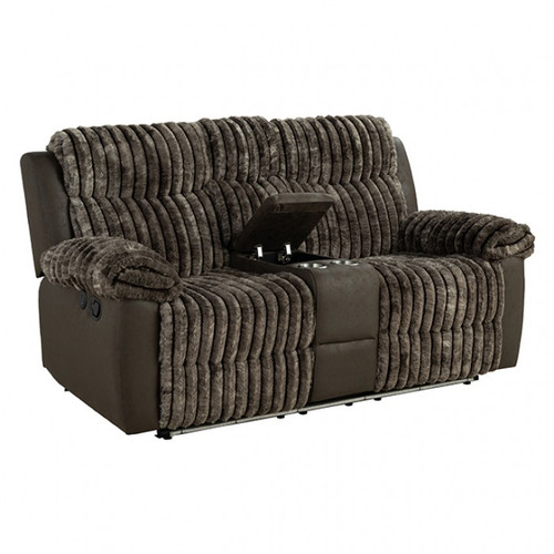 Dionysus Manual Reclining Loveseat w/ Console, USB & LED (FM64003BR-LV-M)