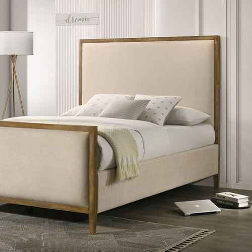 Key E.King Bed, Beige/Natural Oak (FM72009NT-EK-BED)