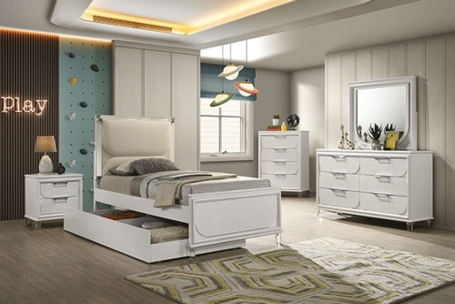 Lareina 3 Pc. Twin Bedroom Set (FM72081WH-T-4PC)