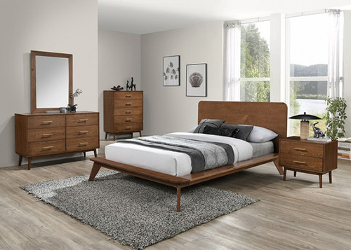 Stathelle E.King Bed, Walnut (FM7222WN-EK-BED)
