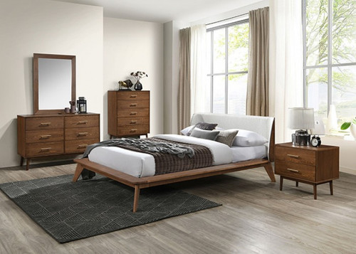 Lenzburg Full Bed, Walnut/Beige (FM7223WN-F-BED)