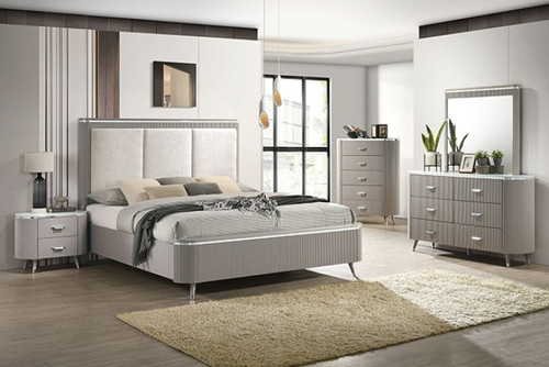 Aldridge Queen Bed, Light Gray (FM7243GY-Q-BED)