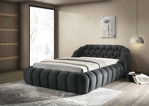 Newquay E.King Bed, Charcoal (FM7260BK-EK-BED)