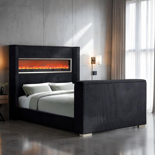 Sumter E.King Bed, Black (FM74004BK-EK-BED)