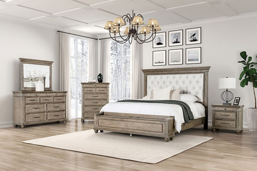 Philomath E.King Bed, Aged Oak (FM7430BR-EK-BED)