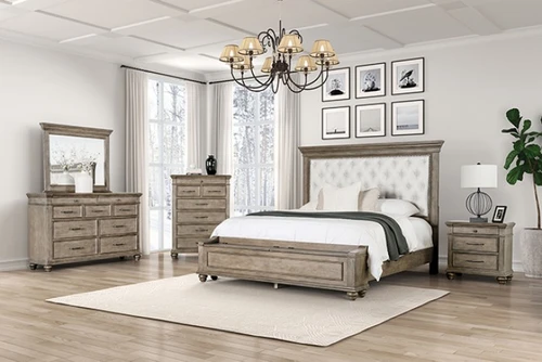 Philomath Queen Bed, Aged Oak (FM7430BR-Q-BED)