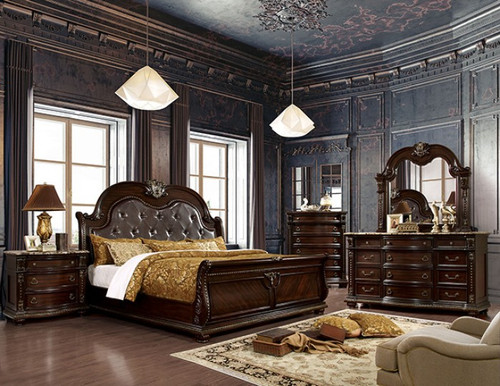 Fromberg E.King Bed, Brown Cherry (FM7670EK-BED)