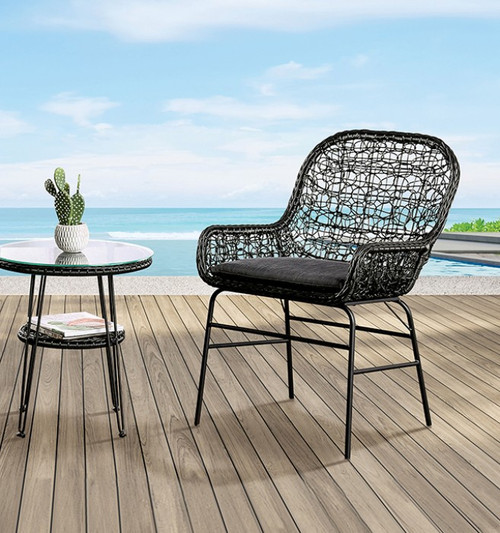 Zalika 3 Pc. Conversation Set, Black (FM80010BK-T-3PC)