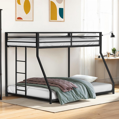 Rothwell Twin/Full Metal Bunk Bed, Matte Black (FM-BK1200BK-TF)
