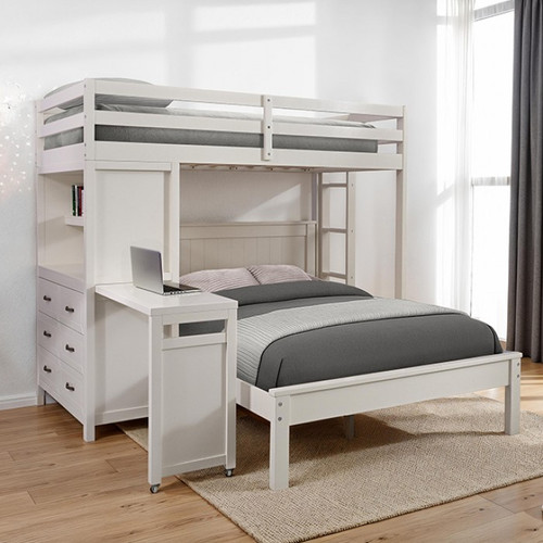 Aludra Loft Bed w/ Full Bed (FM-BK205WH-TF-BED)