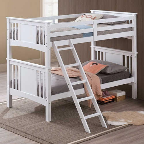 Spring Creek Twin/Twin Bunk Bed, White (FM-BK602TT-WH-BED)