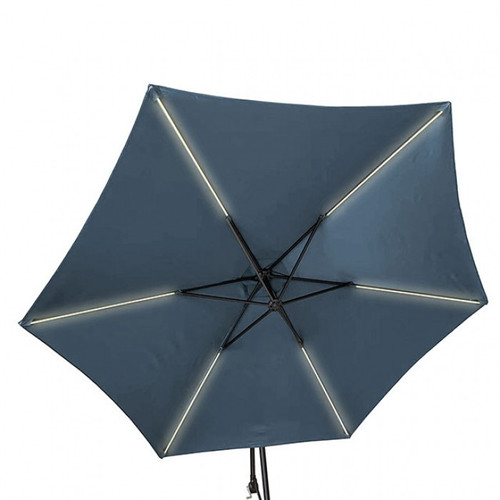 Glam Cantilever Umbrella W/Led+Base, Dark Sapphire (GM-3003DS+BASE)