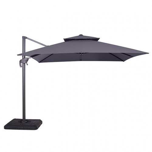 Hero 10' Square Umbrella, Double Top, Gray (LA-A028GY)