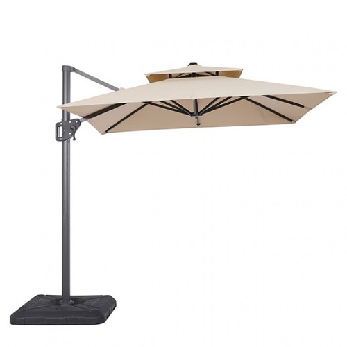 Fida 8' Square Umbrella, Double Top, Tan (LA-A029BG)