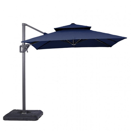 Fida 8' Square Umbrella, Double Top, Navy (LA-A029BL)