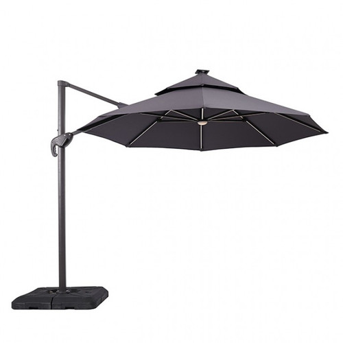Fera 10' Round Umbrella, LED Bulb, Gray (LA-A032GY)
