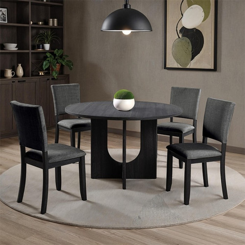Oberto 4 Pc. Round Dining Table Set (SL3406DG-RT-5PC)
