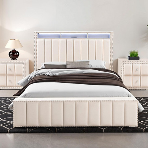 Farese Queen Bed, Beige (SL7001BG-Q-BED)