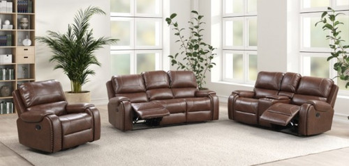 Tepic Manual Sofa + Loveseat, Brown (TM6012BR-2PC)