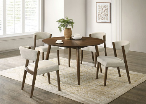 Raissa 5 Pc. Round Dining Table Set (FM32011WN-RT-5PC)
