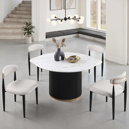 Borden 5 Pc. Dining Table Set (FM37019BK-RT-5PC18BK)