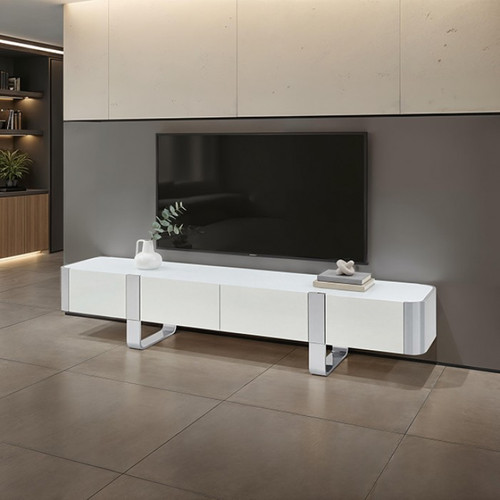 Larvik TV Stand White w/ Silver Frame (FM-AC8027SV-TV)