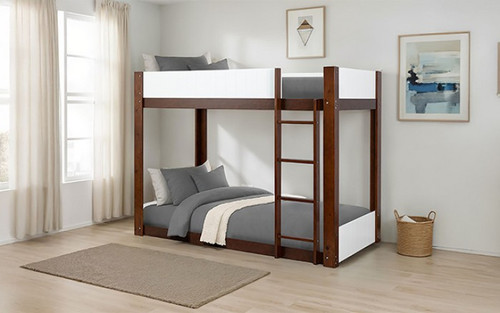 Terri Twin/Twin Bunk Bed+Mattress (FM-BK204CH-T-BED+M6)