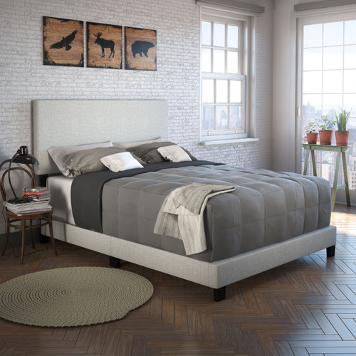 Milan Linen Bed White QN