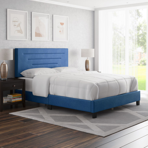 Luxembourg Platform bed 4 Slat (Cordoba in PU) EK Blue