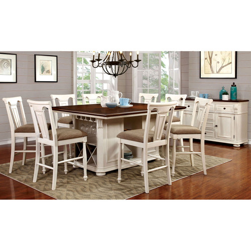 Sabrina - Counter Height Table - Off-White / Cherry (CM3199WC-PT-TABLE)