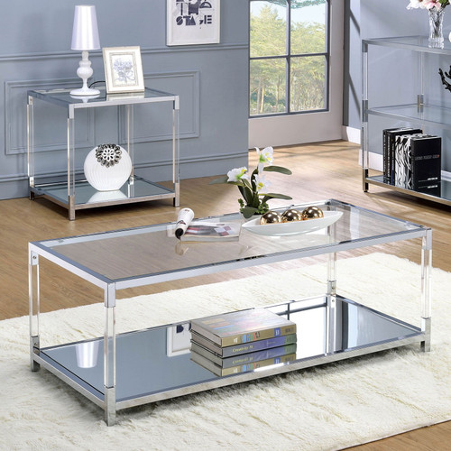 Ludvig - Coffee Table - Chrome / Clear (CM4153C)