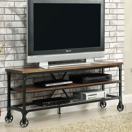 Ventura - TV Stand (Wood & Metal) - Antique Black / Medium Oak (CM5278-TV-54)