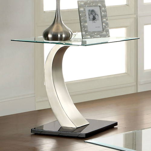 Roxo - End Table - Satin Plated / Black (CM4728E)