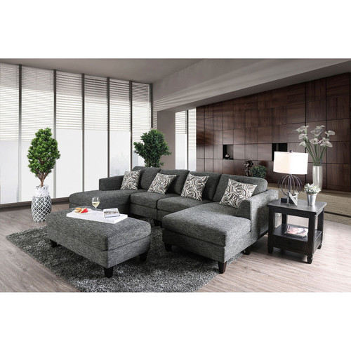 Lowry - Sectional & Ottoman - Gray (CM6363-SET)